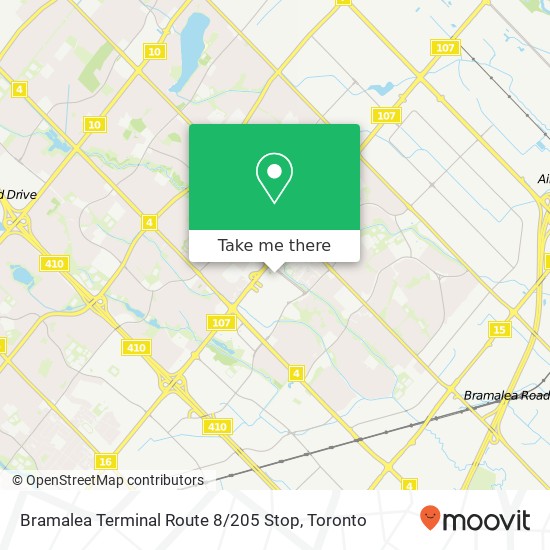 Bramalea Terminal Route 8 / 205 Stop map