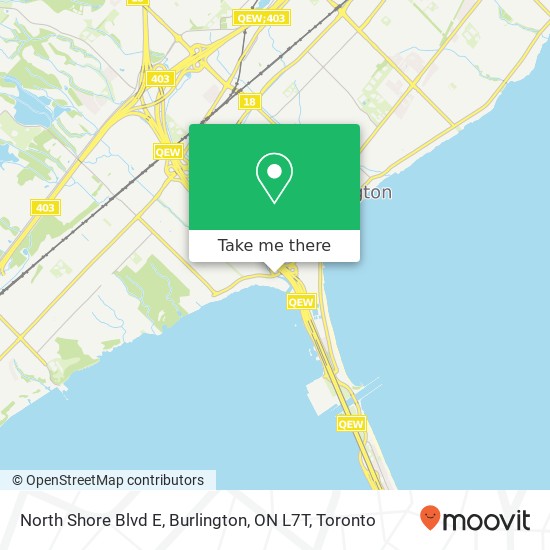 North Shore Blvd E, Burlington, ON L7T map