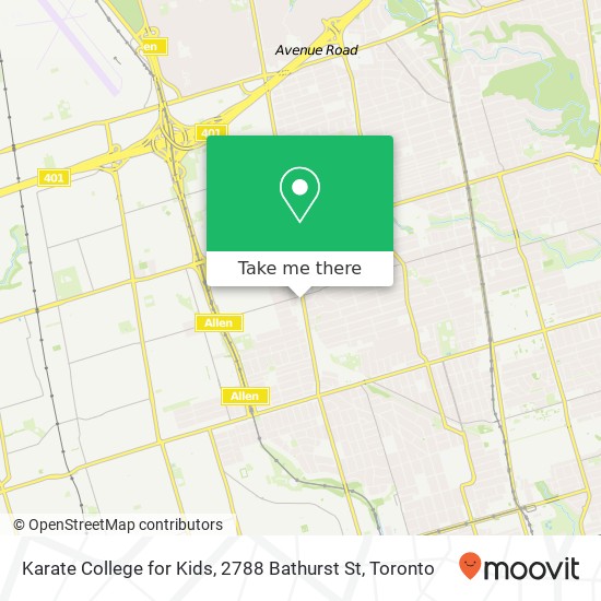 Karate College for Kids, 2788 Bathurst St map