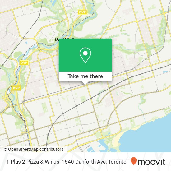 1 Plus 2 Pizza & Wings, 1540 Danforth Ave plan