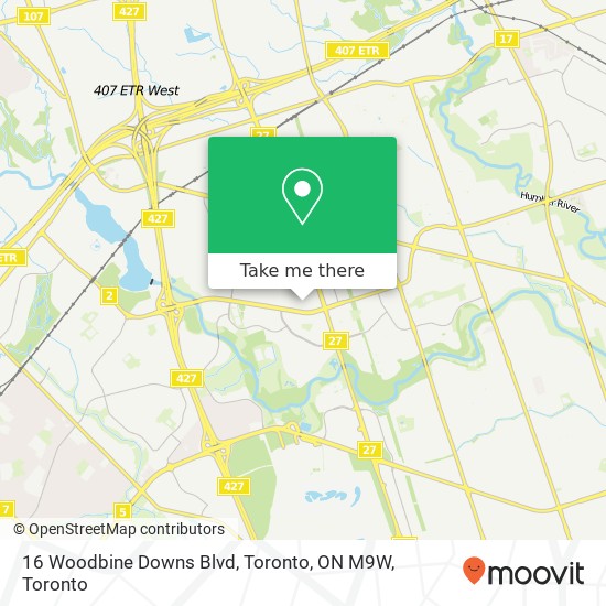 16 Woodbine Downs Blvd, Toronto, ON M9W map