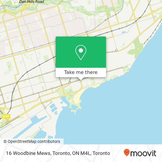 16 Woodbine Mews, Toronto, ON M4L map