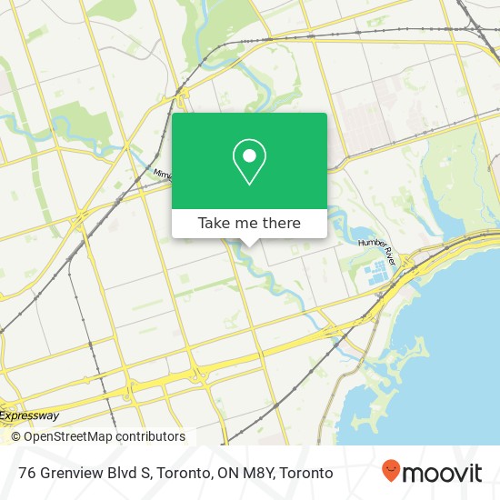 76 Grenview Blvd S, Toronto, ON M8Y map