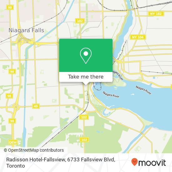 Radisson Hotel-Fallsview, 6733 Fallsview Blvd map