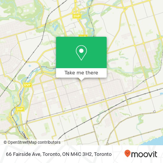 66 Fairside Ave, Toronto, ON M4C 3H2 map