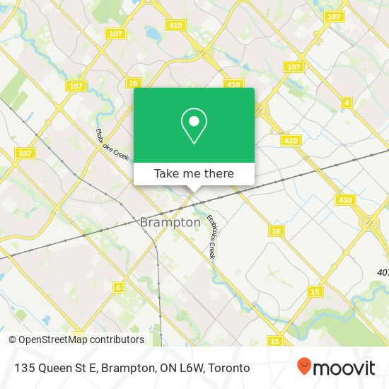 135 Queen St E, Brampton, ON L6W map