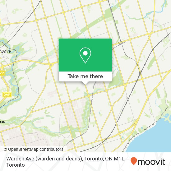Warden Ave (warden and deans), Toronto, ON M1L map
