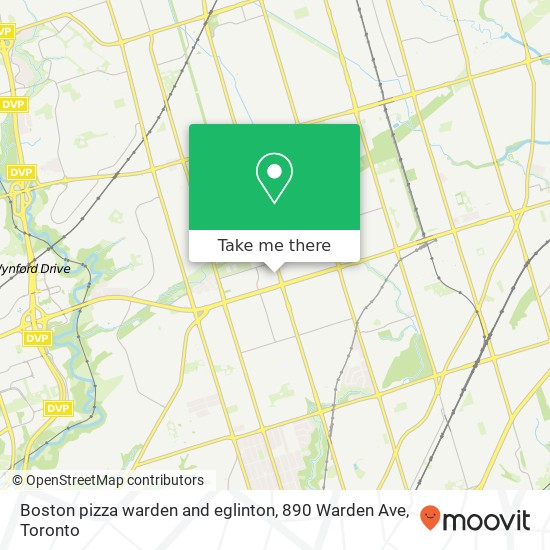 Boston pizza warden and eglinton, 890 Warden Ave map