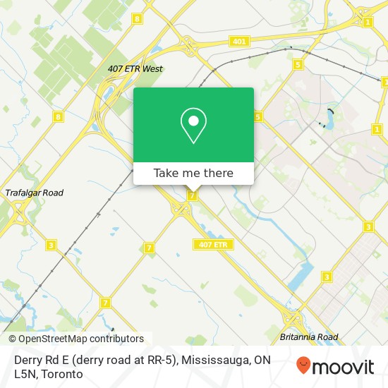 Derry Rd E (derry road at RR-5), Mississauga, ON L5N map