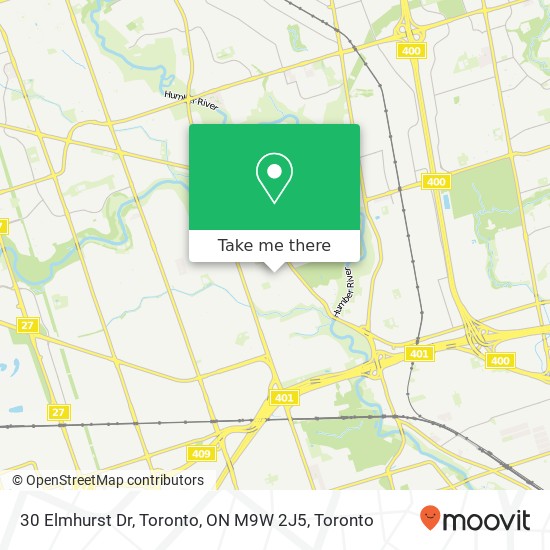 30 Elmhurst Dr, Toronto, ON M9W 2J5 map