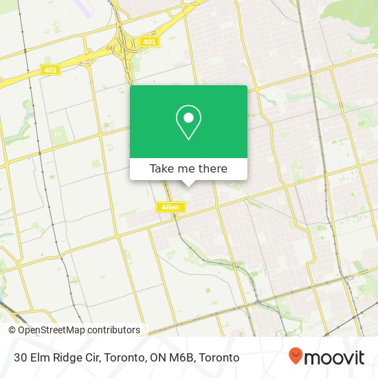 30 Elm Ridge Cir, Toronto, ON M6B map