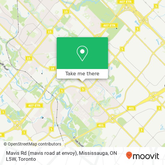Mavis Rd (mavis road at envoy), Mississauga, ON L5W map
