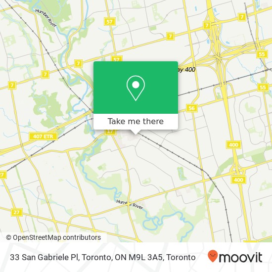 33 San Gabriele Pl, Toronto, ON M9L 3A5 map