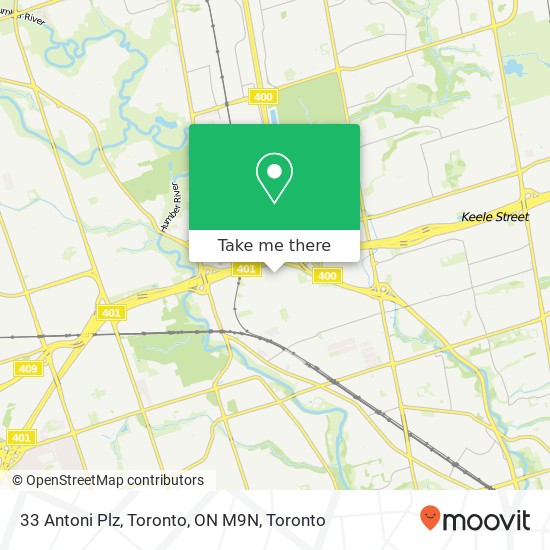 33 Antoni Plz, Toronto, ON M9N map
