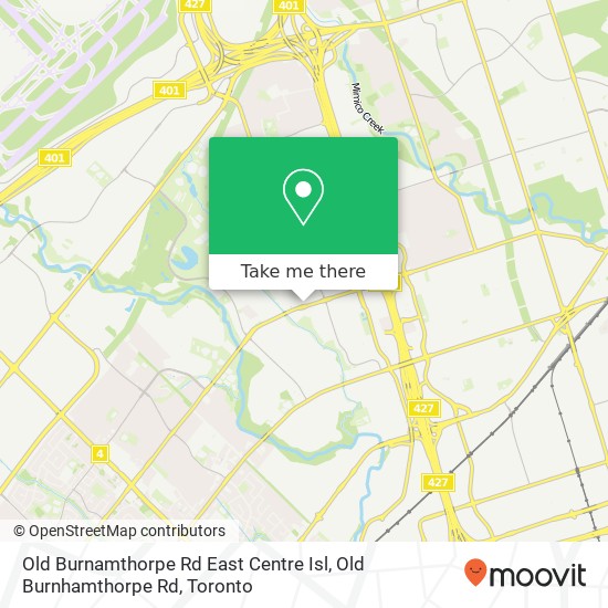 Old Burnamthorpe Rd East Centre Isl, Old Burnhamthorpe Rd map