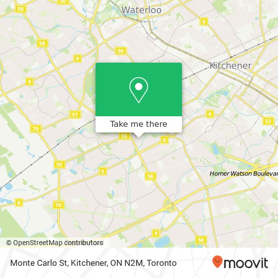 Monte Carlo St, Kitchener, ON N2M map
