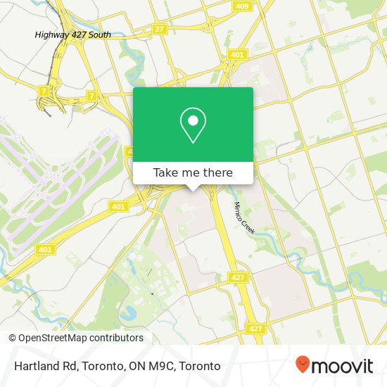 Hartland Rd, Toronto, ON M9C map