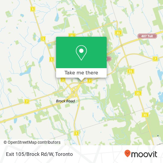 Exit 105/Brock Rd/W map