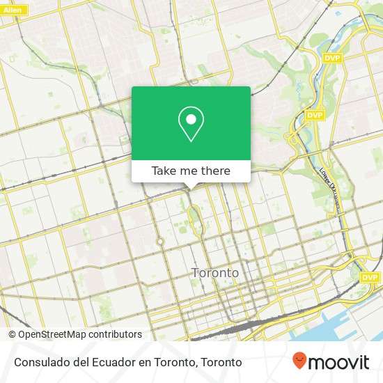 Consulado del Ecuador en Toronto map