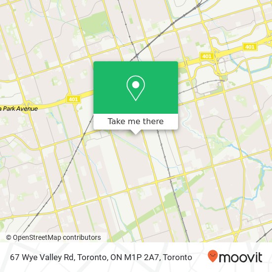 67 Wye Valley Rd, Toronto, ON M1P 2A7 map