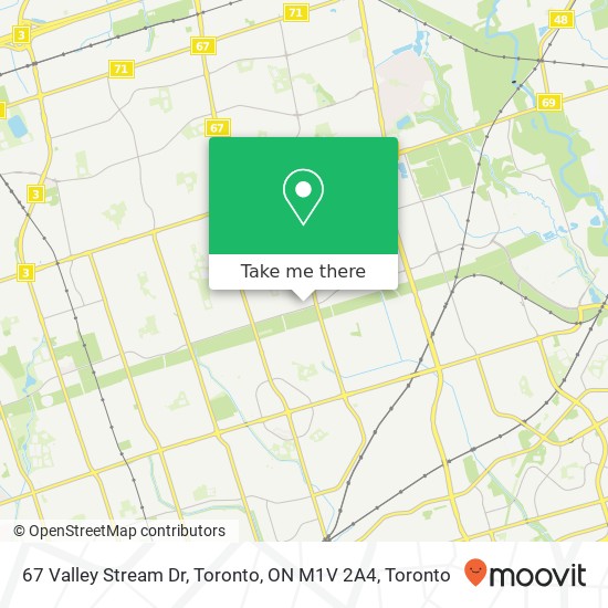 67 Valley Stream Dr, Toronto, ON M1V 2A4 map