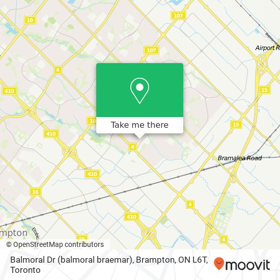 Balmoral Dr (balmoral braemar), Brampton, ON L6T map