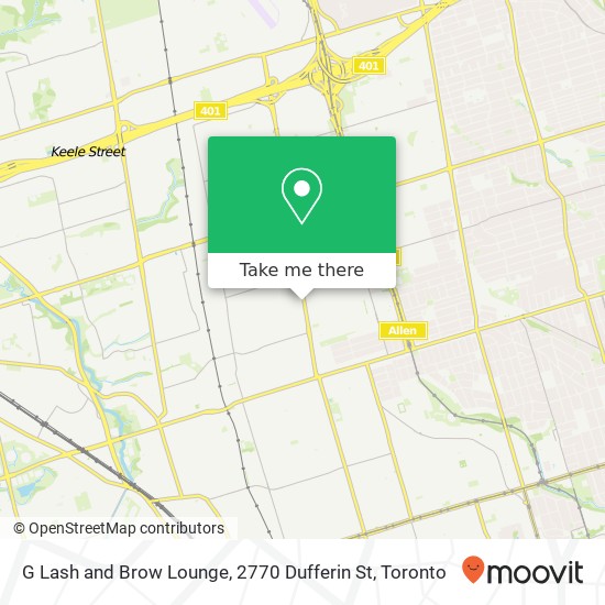 G Lash and Brow Lounge, 2770 Dufferin St map
