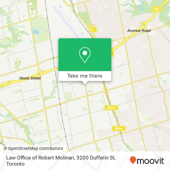 Law Office of Robert Molinari, 3200 Dufferin St map