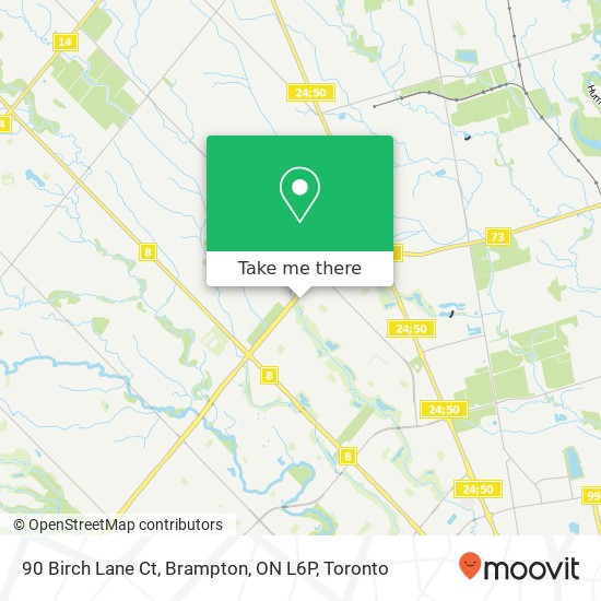 90 Birch Lane Ct, Brampton, ON L6P map