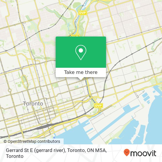 Gerrard St E (gerrard river), Toronto, ON M5A map