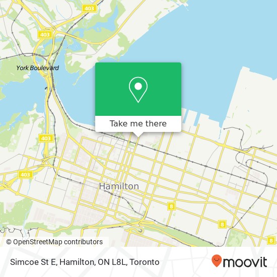 Simcoe St E, Hamilton, ON L8L map
