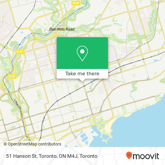 51 Hanson St, Toronto, ON M4J map