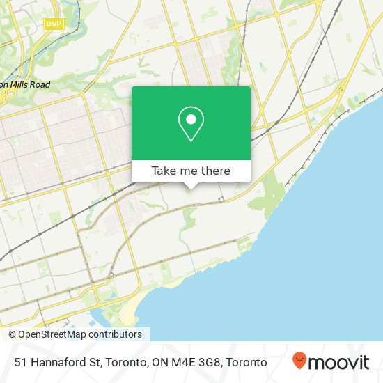51 Hannaford St, Toronto, ON M4E 3G8 map