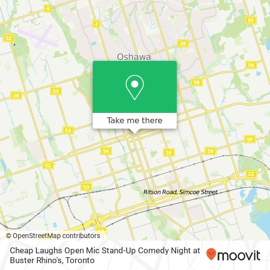 Cheap Laughs Open Mic Stand-Up Comedy Night at Buster Rhino's map
