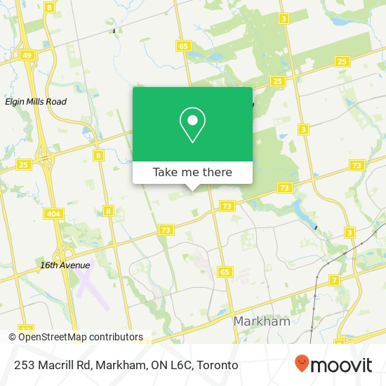 253 Macrill Rd, Markham, ON L6C map