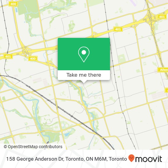 158 George Anderson Dr, Toronto, ON M6M map