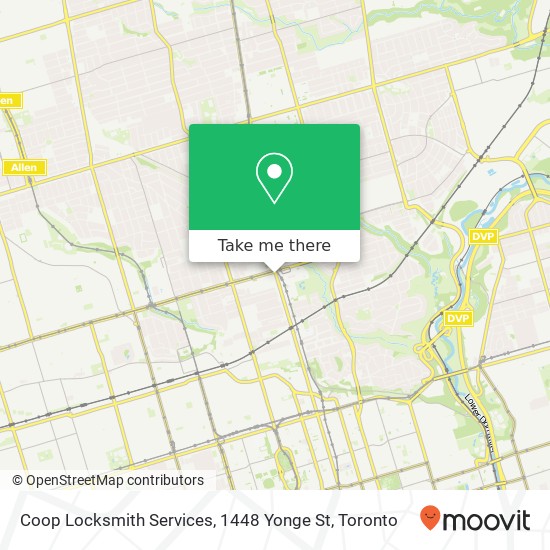 Coop Locksmith Services, 1448 Yonge St plan