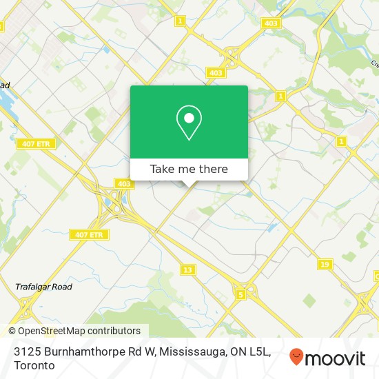 3125 Burnhamthorpe Rd W, Mississauga, ON L5L map