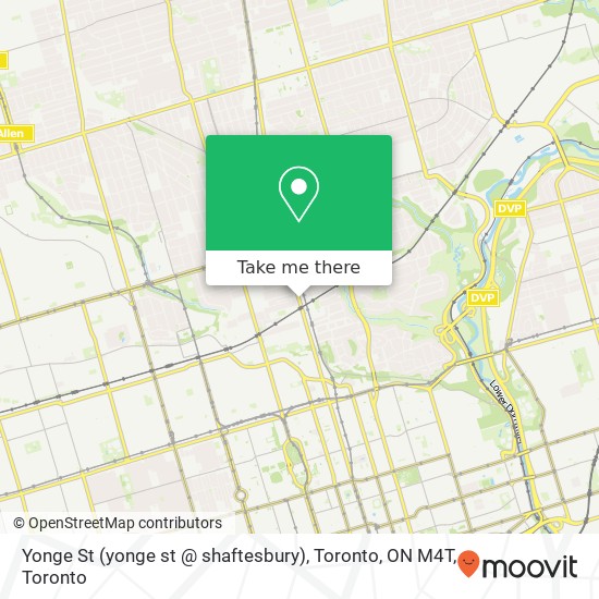 Yonge St (yonge st @ shaftesbury), Toronto, ON M4T map