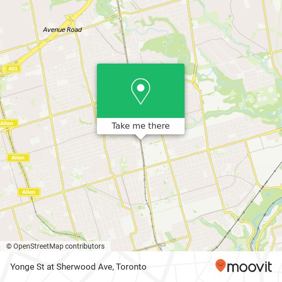 Yonge St at Sherwood Ave map