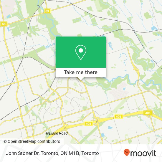 John Stoner Dr, Toronto, ON M1B map