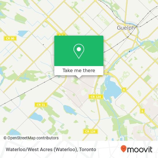 Waterloo/West Acres map