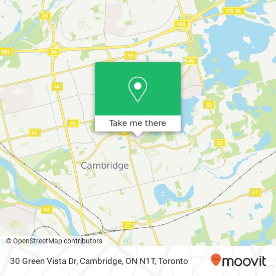 30 Green Vista Dr, Cambridge, ON N1T map