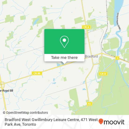 Bradford West Gwillimbury Leisure Centre, 471 West Park Ave map