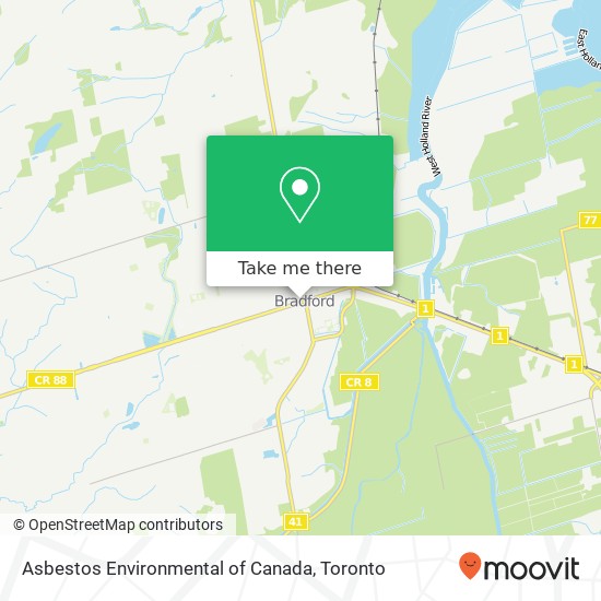 Asbestos Environmental of Canada map