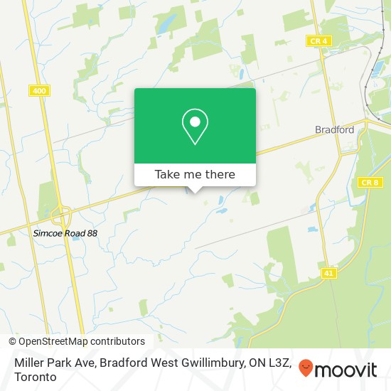 Miller Park Ave, Bradford West Gwillimbury, ON L3Z map