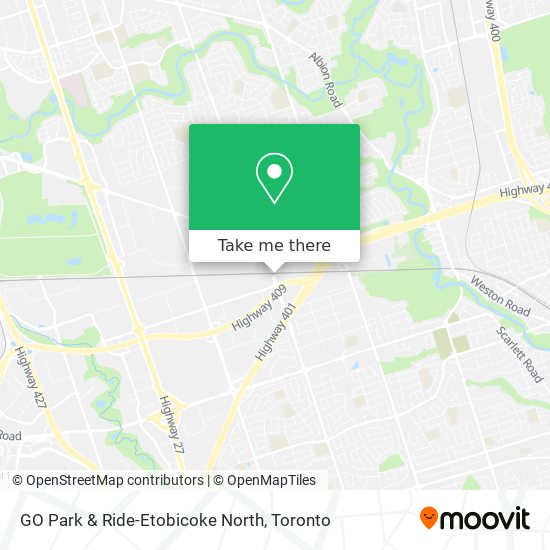 GO Park & Ride-Etobicoke North map