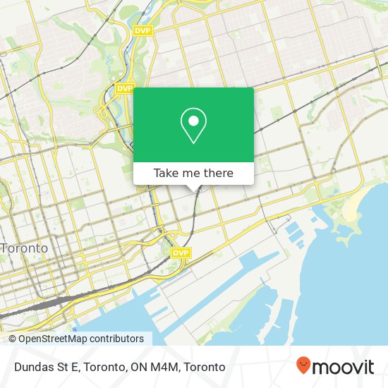Dundas St E, Toronto, ON M4M map