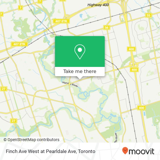 Finch Ave West at Pearldale Ave map