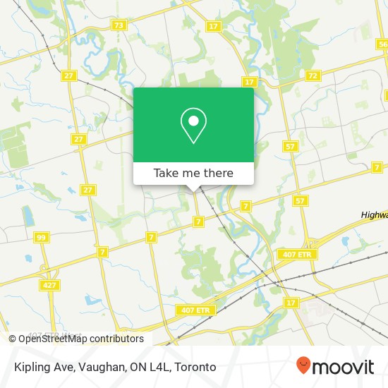 Kipling Ave, Vaughan, ON L4L map